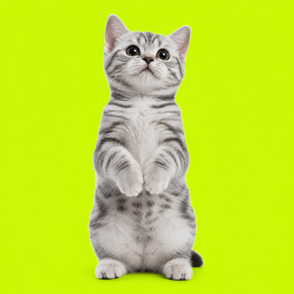 Milly sitting on lime green